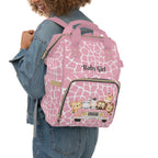Girls Safari Baby Diaper Backpack with "Psalm 46:5" Scripture