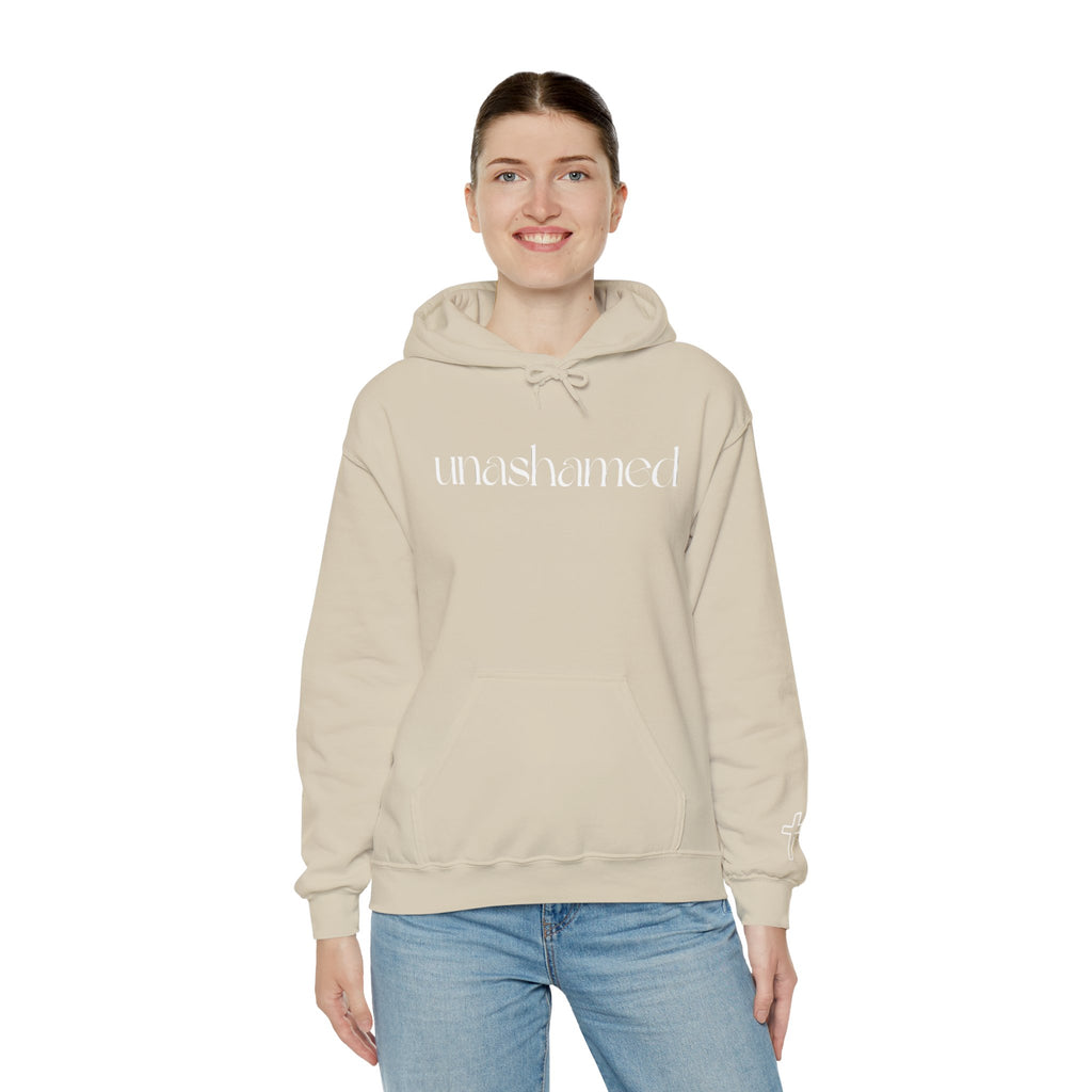 Men & Women Hoodies (Unisex) - I am UNASHAMED white font