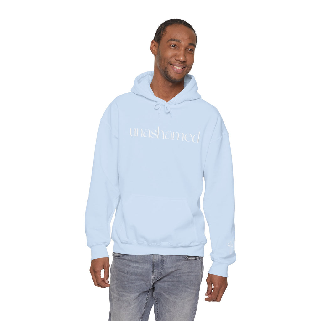 Men & Women Hoodies (Unisex) - I am UNASHAMED white font