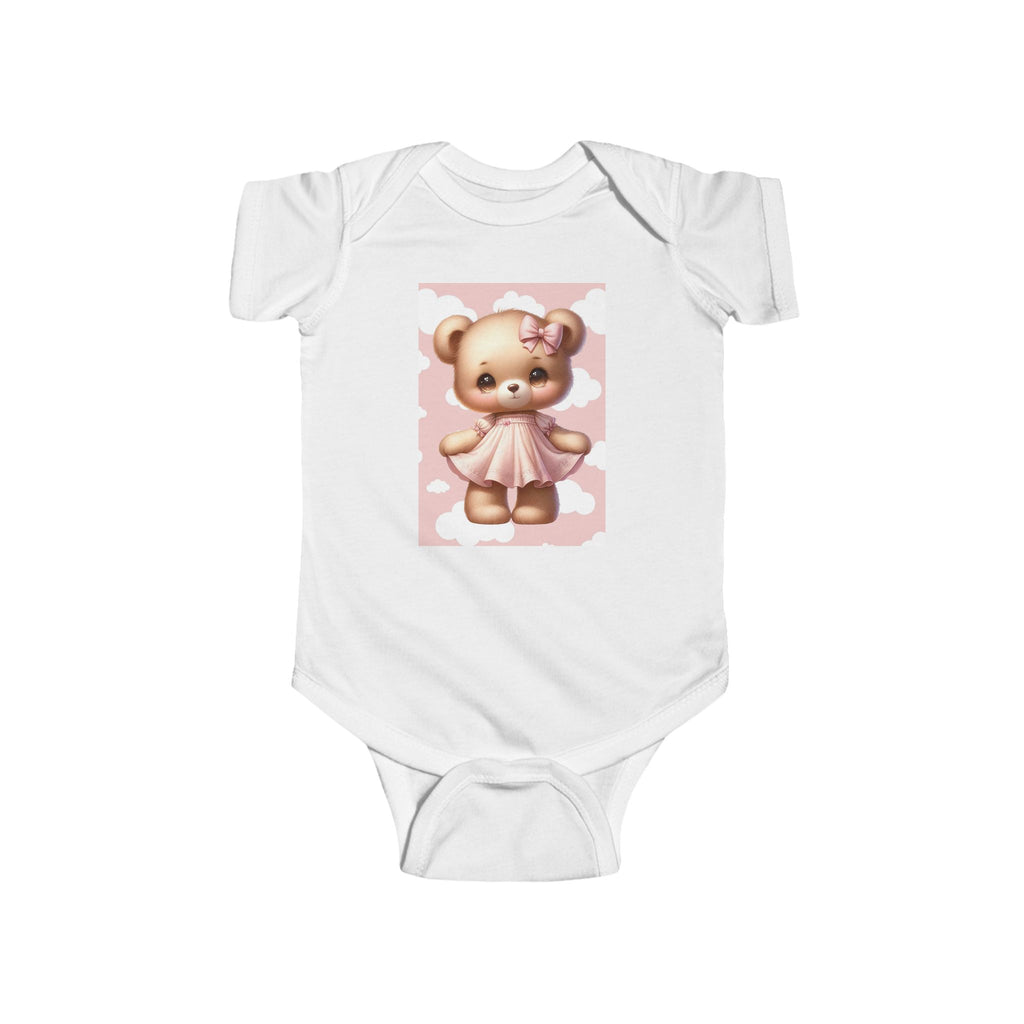 Girls Bear Infant Bodysuit with "Psalm 46:5" Scripture