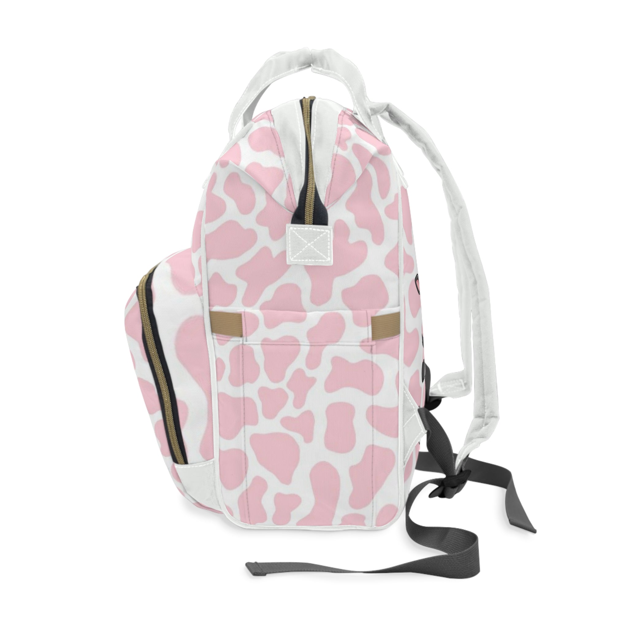 Girls Cow Baby Diaper Backpack with "Psalm 46:5" Scripture