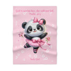 Girls Panda Baby Blanket with "Psalm 46:5" Scripture