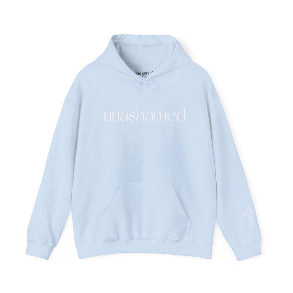 Men & Women Hoodies (Unisex) - I am UNASHAMED white font