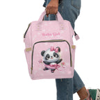 Girls Panda Baby Diaper Backpack with "Psalm 46:5" Scripture