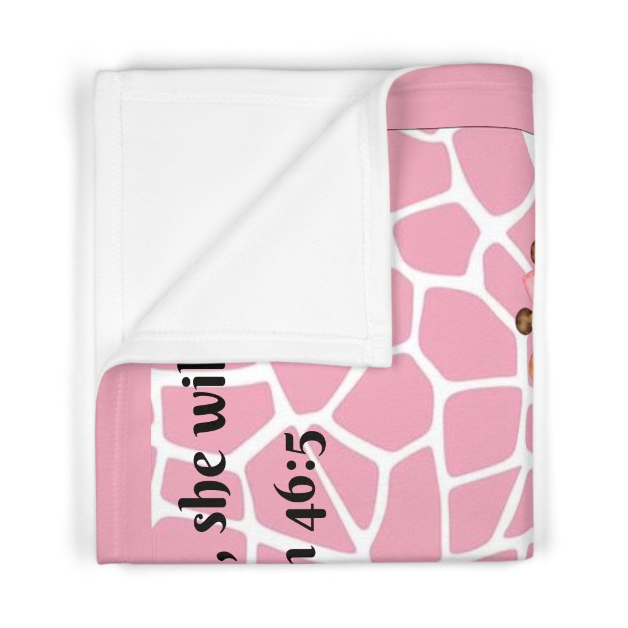 Girls Safari Baby Blanket with "Psalm 46:5" Scripture