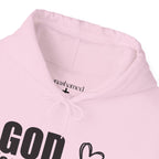God is Within Her Hoodie | Faith Christian Heart Sleeve Design