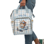 Boys Bear Baby Diaper Backpack with "Psalm 139:14" Scripture