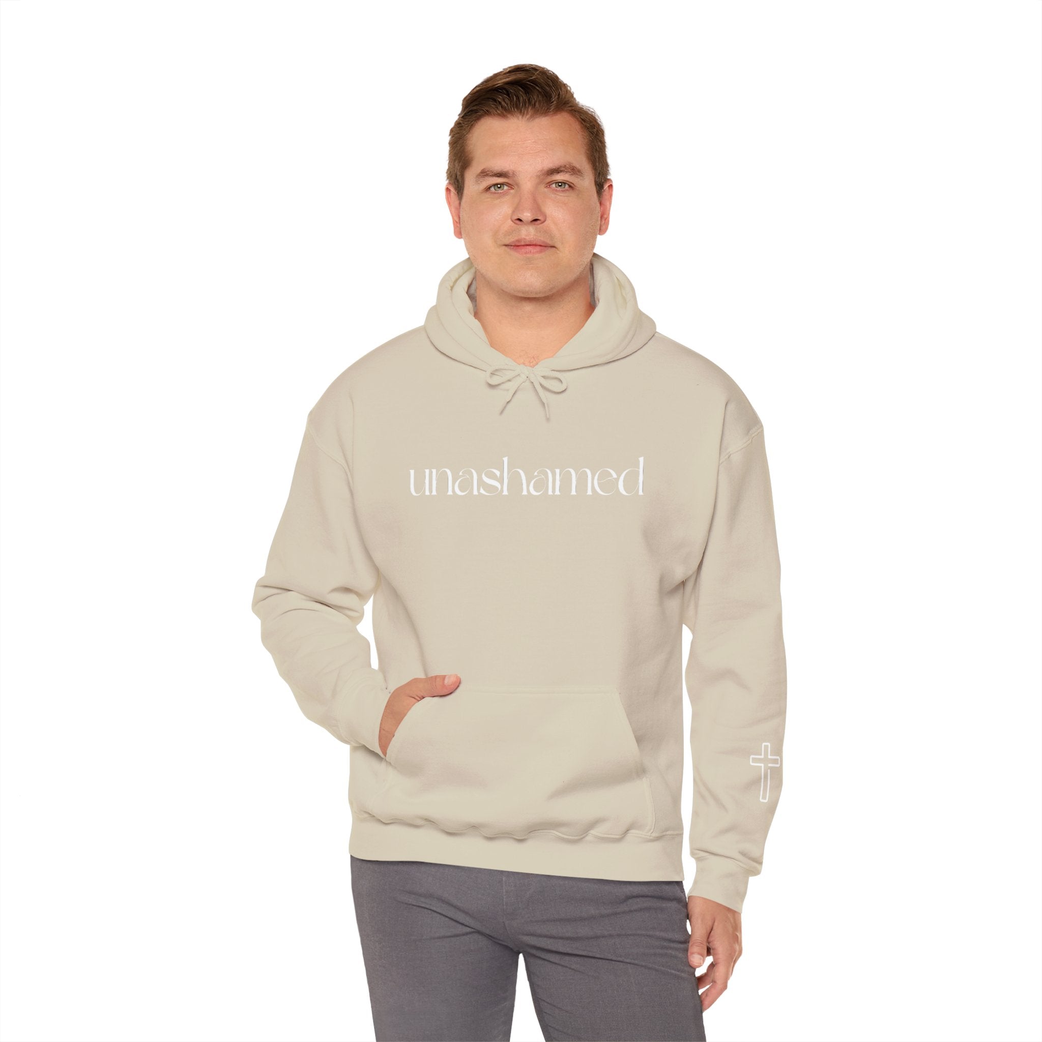 Men & Women Hoodies (Unisex) - I am UNASHAMED white font