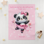Girls Panda Baby Blanket with "Psalm 46:5" Scripture