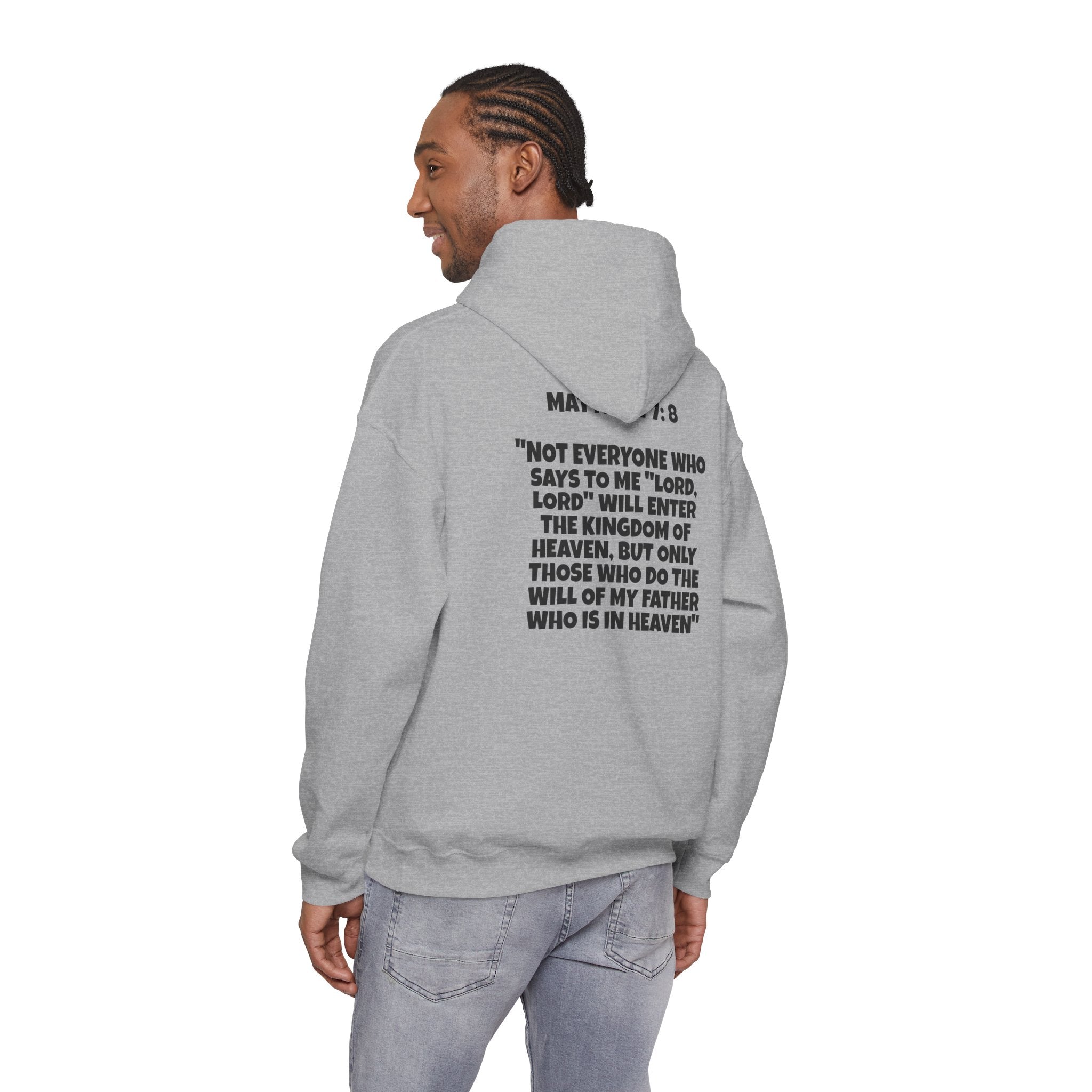 Men & Women Hoodies (Unisex) - Matthew 7: 8 Cross Hoodie | Bible Verse Scripture