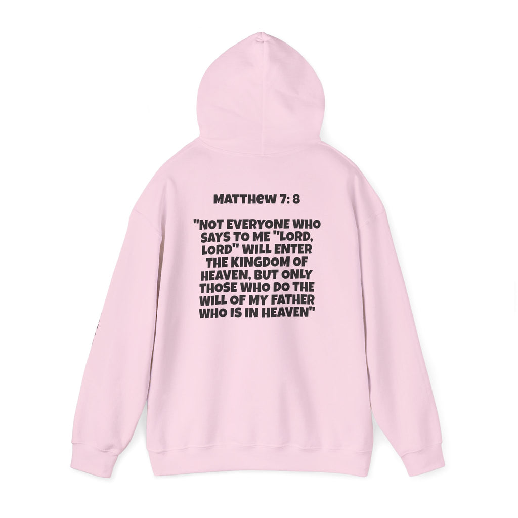 Men & Women Hoodies (Unisex) - Matthew 7: 8 Cross Hoodie | Bible Verse Scripture