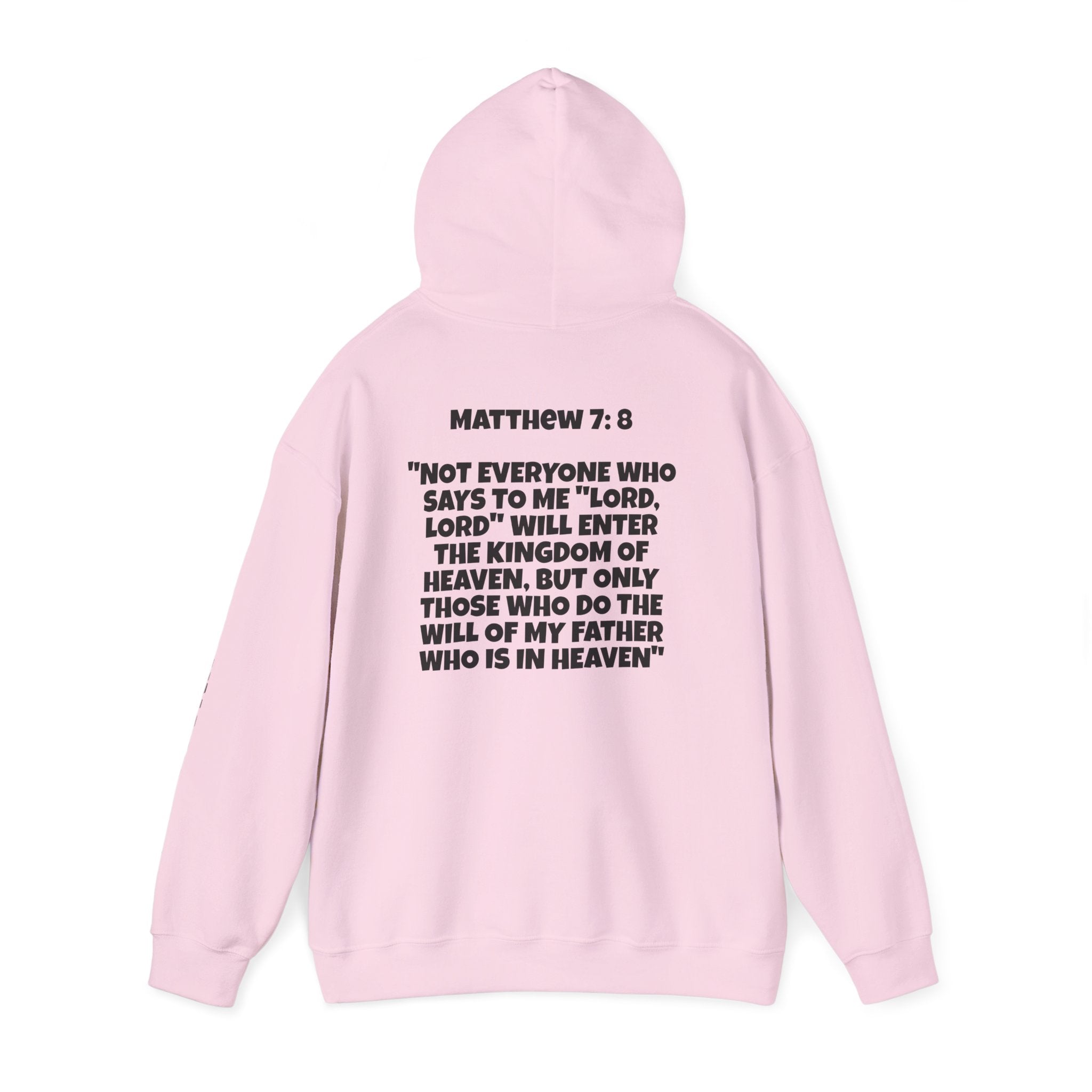 Men & Women Hoodies (Unisex) - Matthew 7: 8 Cross Hoodie | Bible Verse Scripture