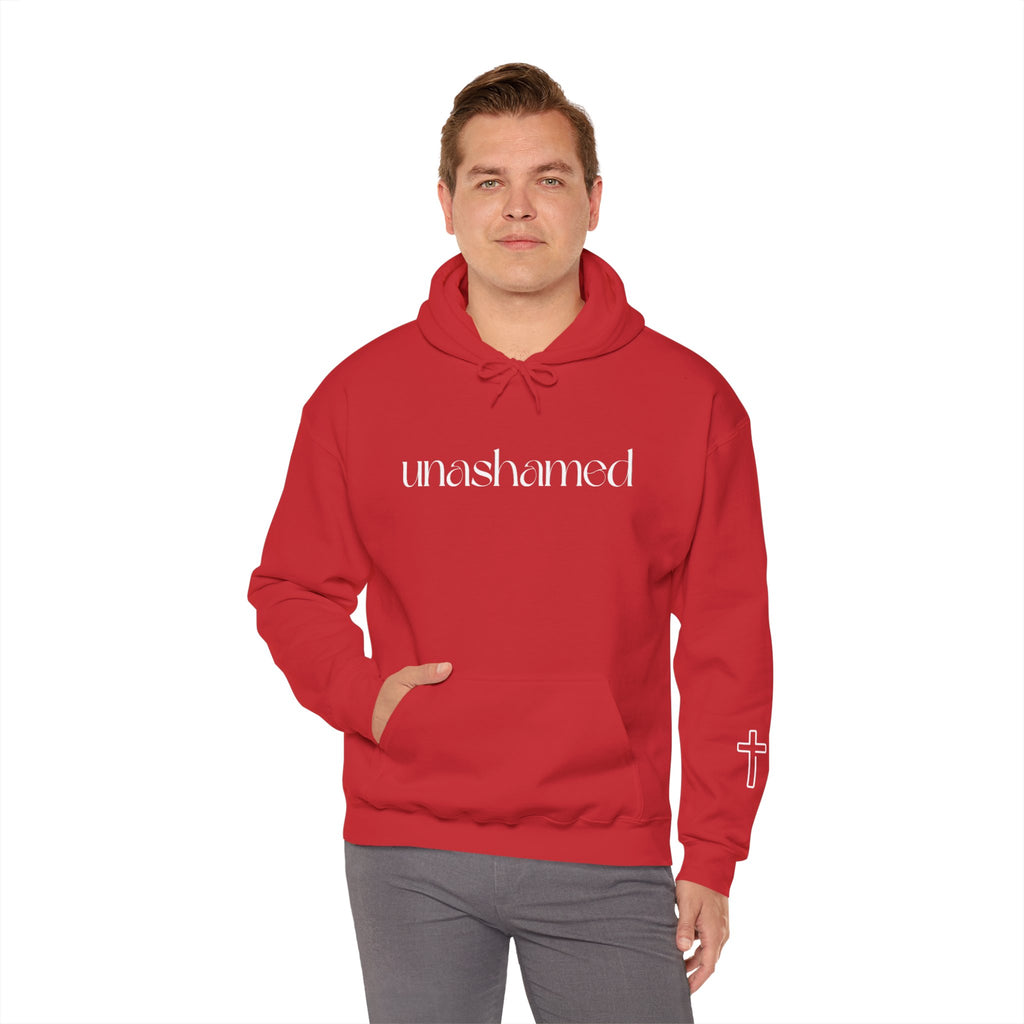 Men & Women Hoodies (Unisex) - I am UNASHAMED white font