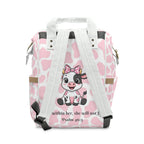 Girls Cow Baby Diaper Backpack with "Psalm 46:5" Scripture