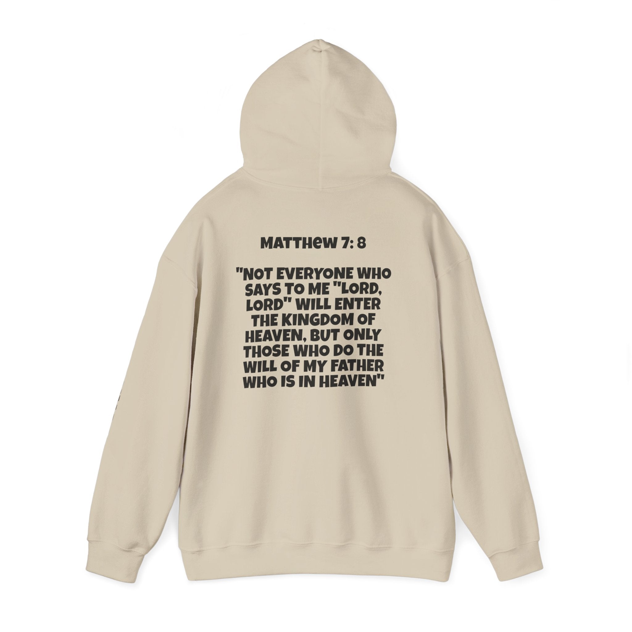 Men & Women Hoodies (Unisex) - Matthew 7: 8 Cross Hoodie | Bible Verse Scripture