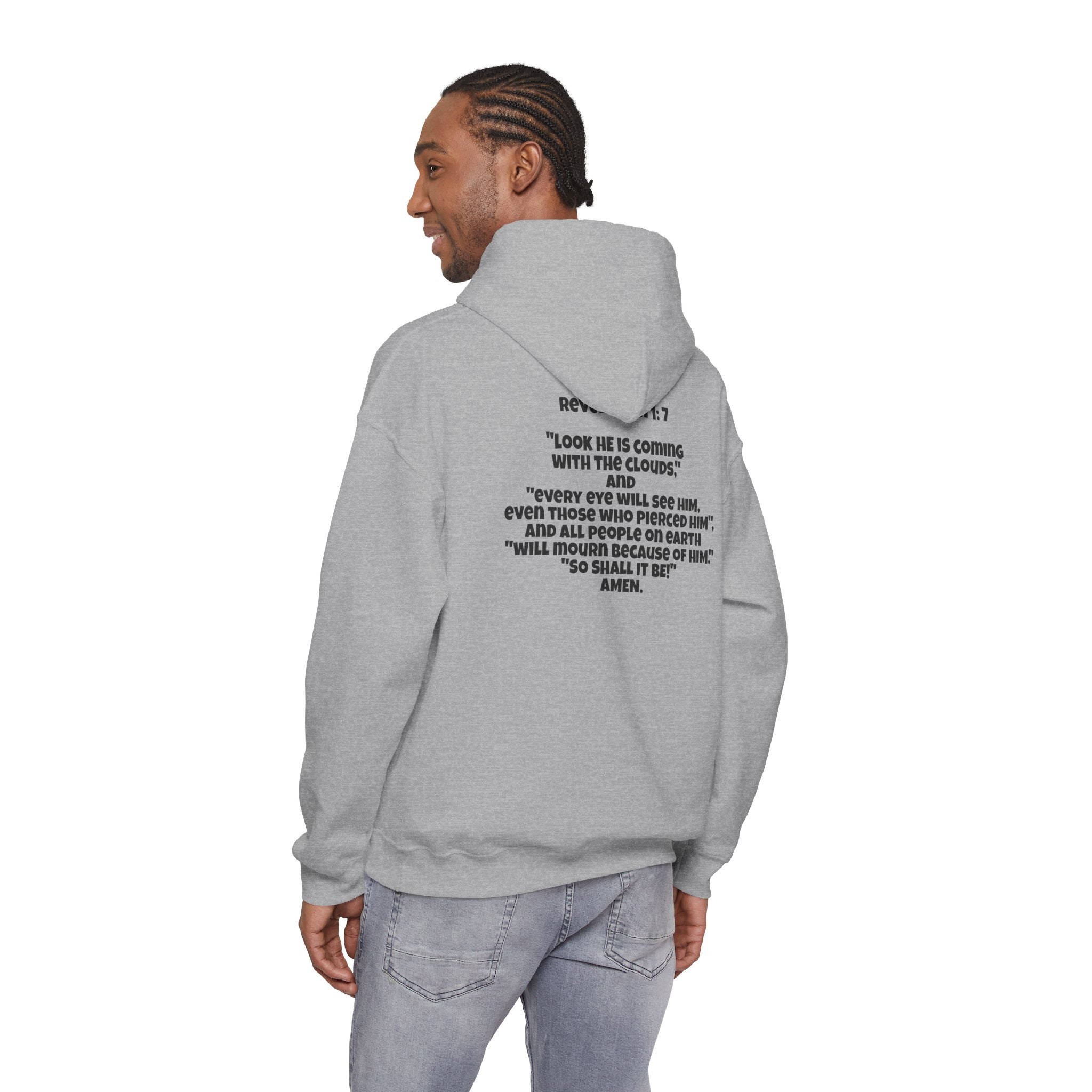 Men & Women Hoodie (Unisex) - Revolation 1: 7 Cross Hoodie | Bible Verse Scripture