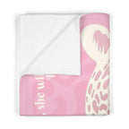 Girls Leopard Baby Blanket with "Psalm 46:5" Scripture