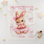Girls Bunny Baby Blanket with "Psalm 46:5" Scripture