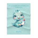 Boys Dinosaur Baby Blanket with "Psalm 139:14" Scripture