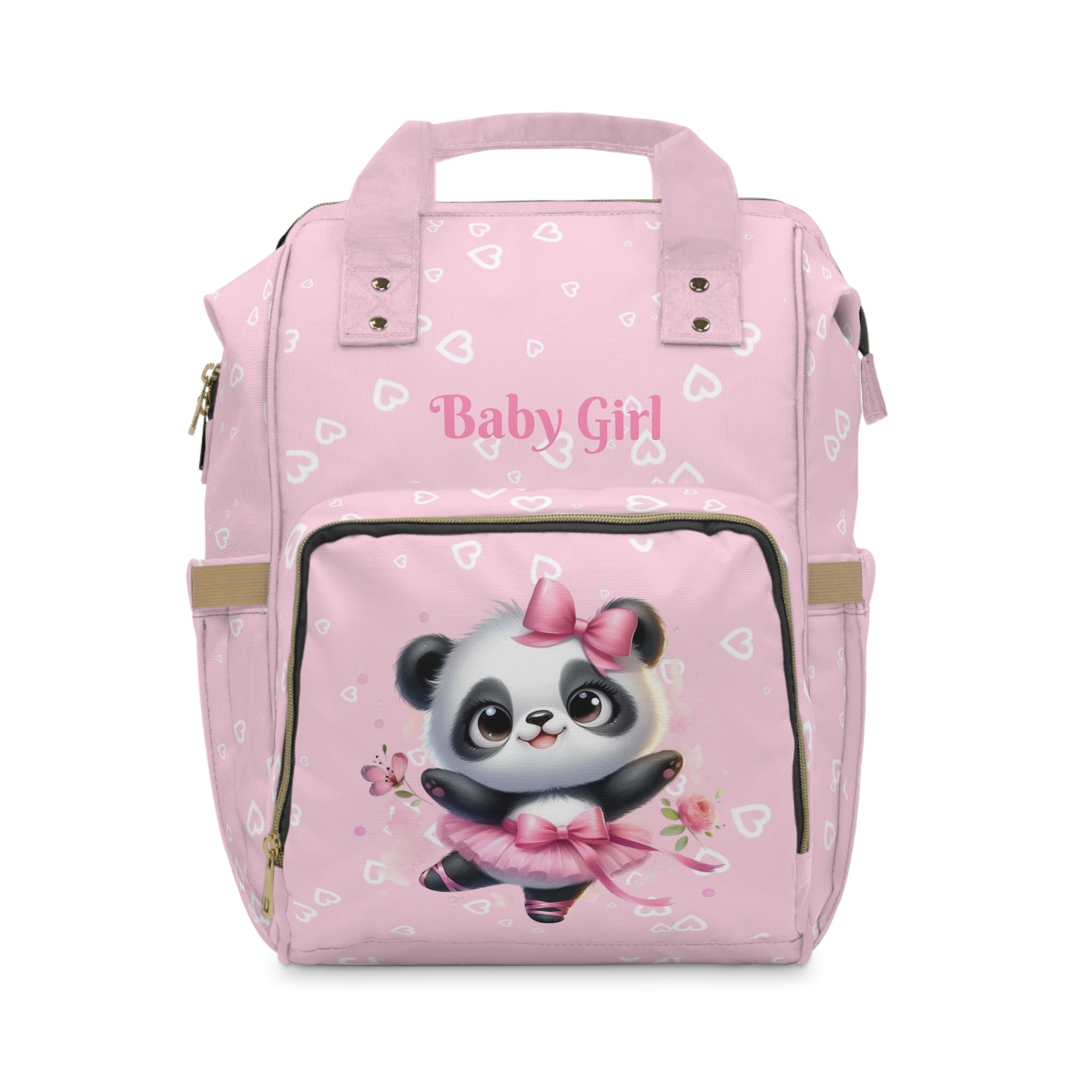 Girls Panda Baby Diaper Backpack with "Psalm 46:5" Scripture