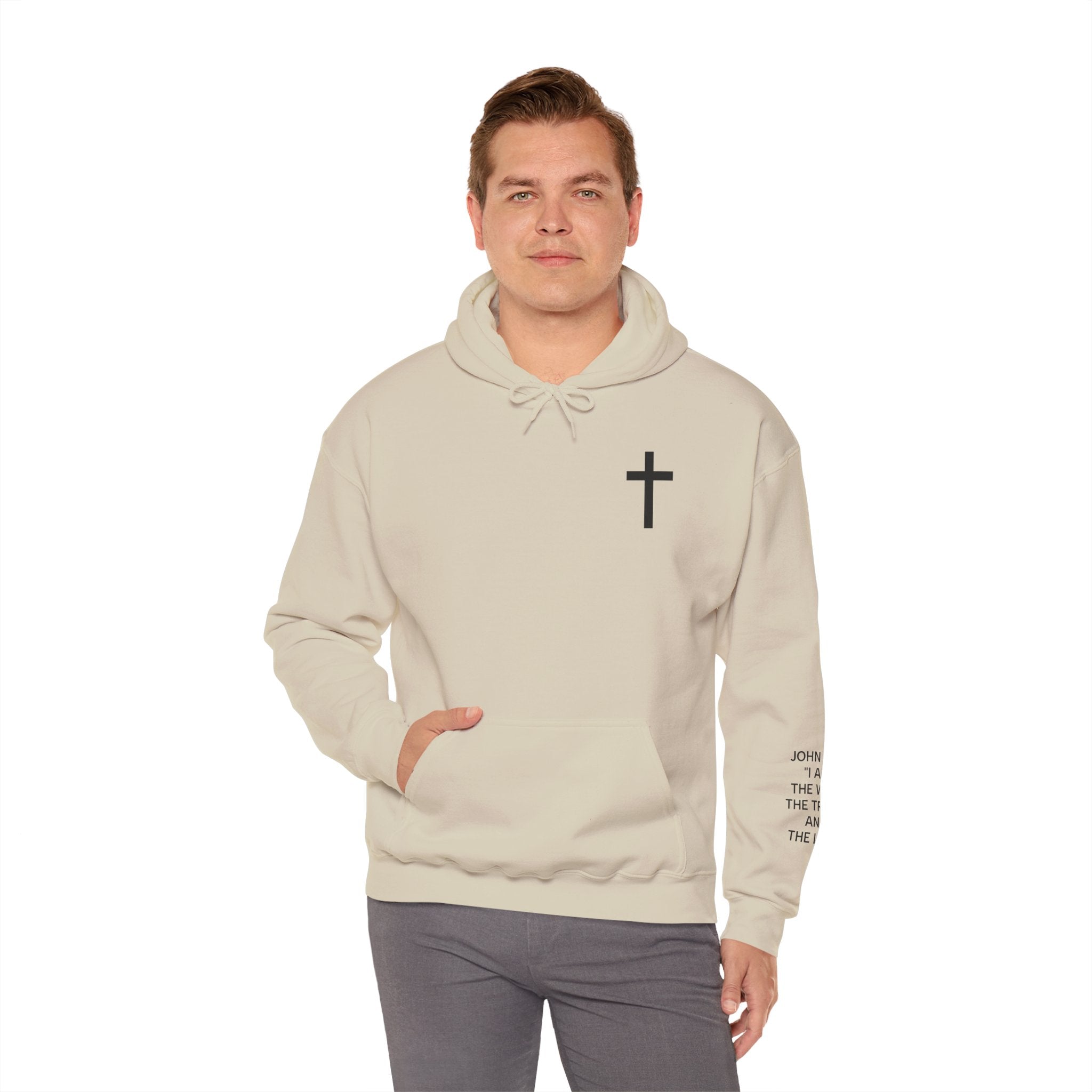 Men Hoodie - John 14:6 | JESUS THE WAY THE TRUTH THE LIFE