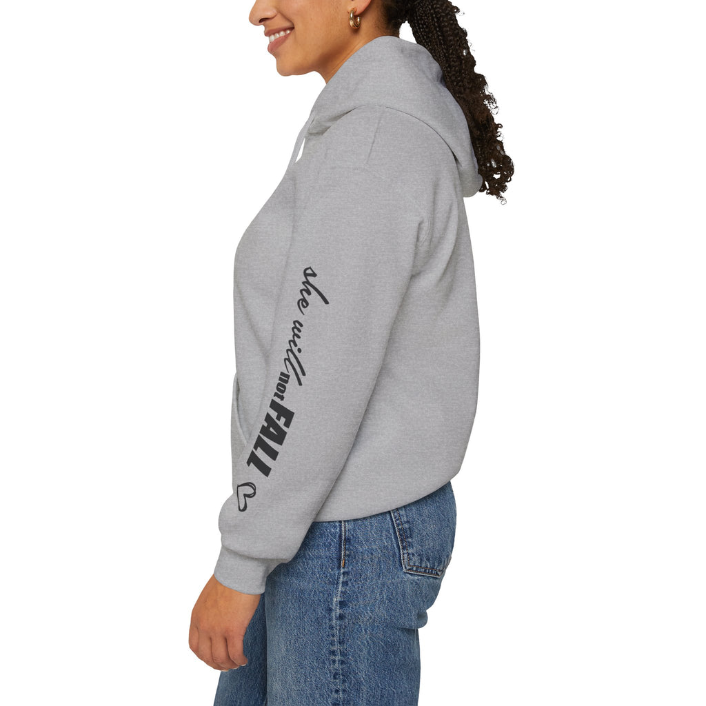 God is Within Her Hoodie | Faith Christian Heart Sleeve Design