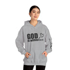 God is Within Her Hoodie | Faith Christian Heart Sleeve Design