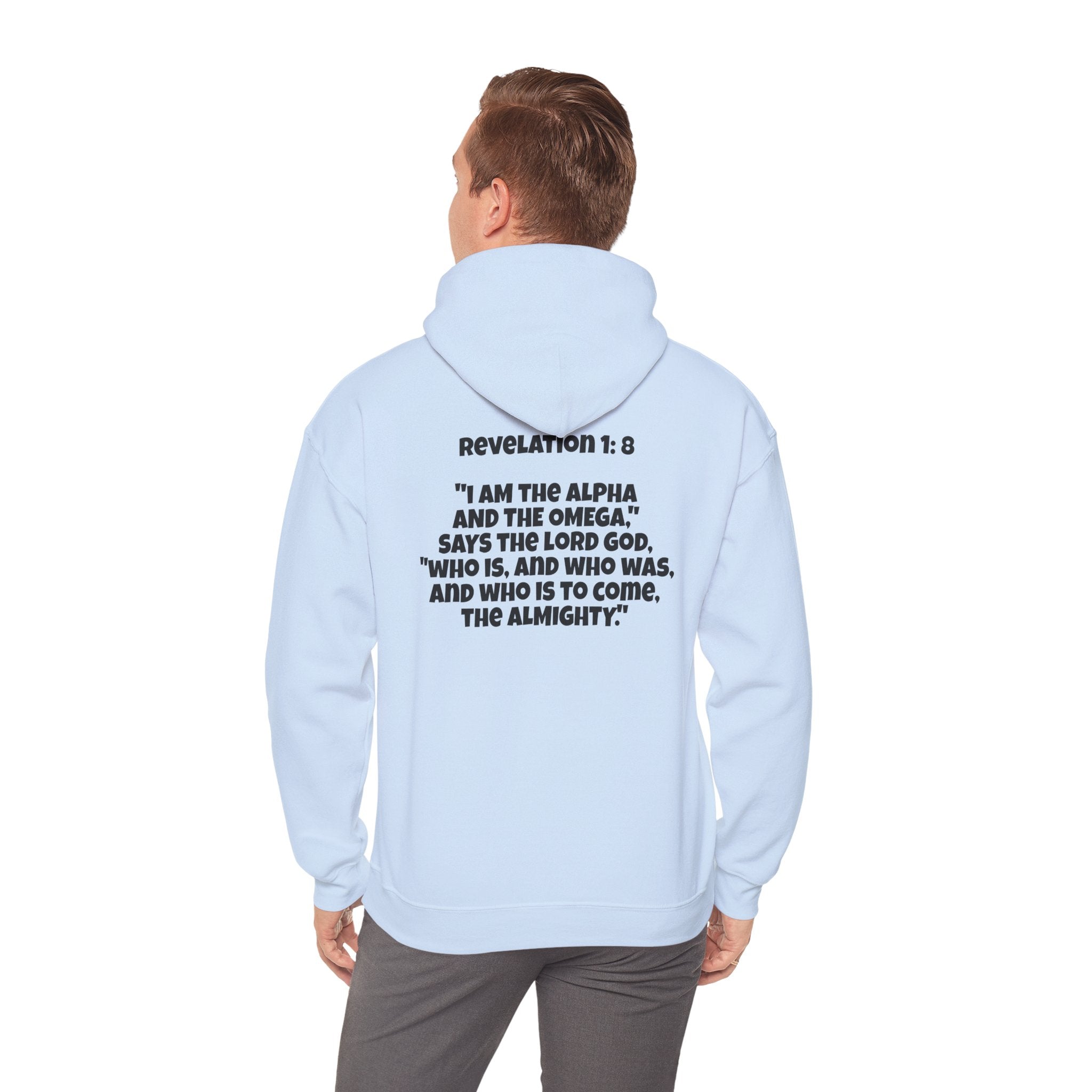 Men & Women Hoodie (Unisex) - Revolation 1: 8 Cross Hoodie | Bible Verse Scripture