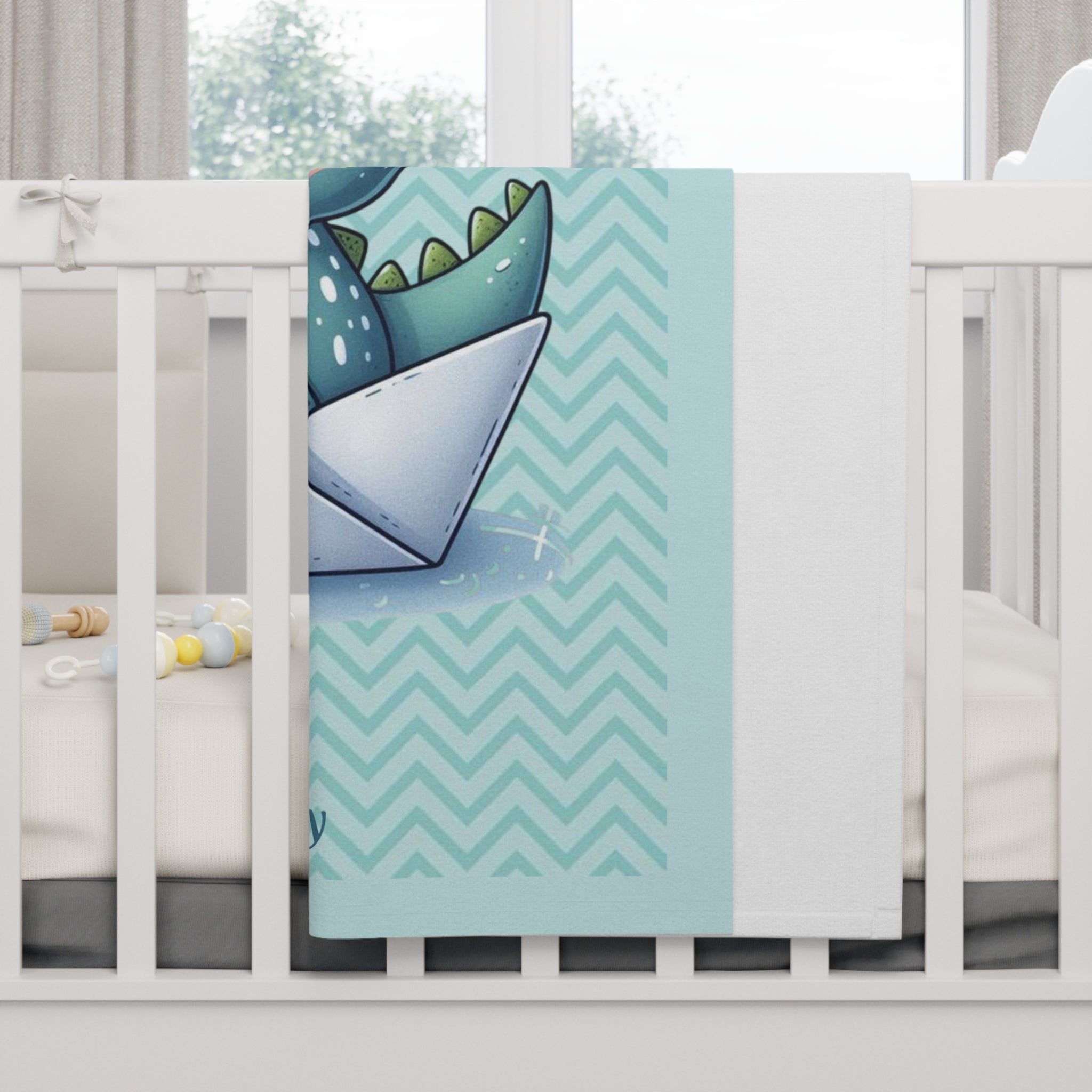 Boys Crocodile Baby Blanket with "Psalm 139:14" Scripture