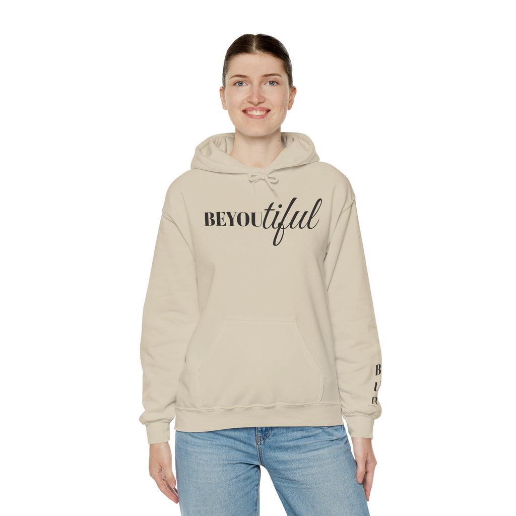 BEYOUtiful Hoodie | Faith Christian Heart Sleeve Design